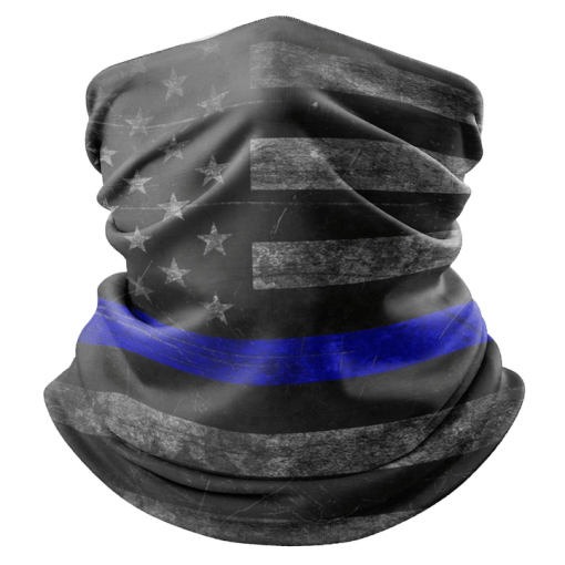 THIN BLUE LINE NECK GAITER, POLICE FACE MASK, AMERICAN FLAG FACE MASK FOR MEN WOMEN NECK GAITER