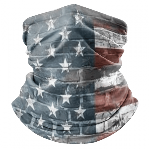 USA BRICKS WALL AMERICAN FLAG FOR MEN WOMEN FACE MASK NECK GAITER