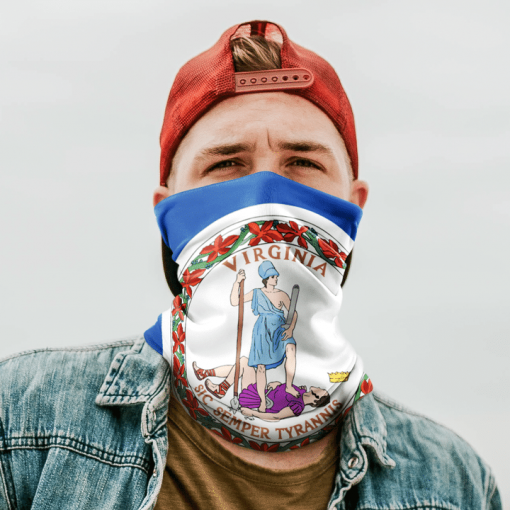 VIRGINIA FLAG FACE MASK NECK GAITER