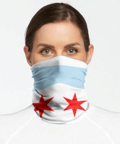 CHICAGO FLAG FACE MASK NECK GAITER