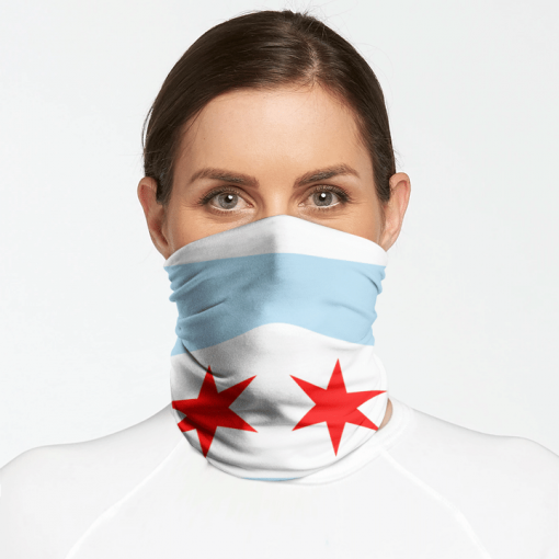 CHICAGO FLAG FACE MASK NECK GAITER