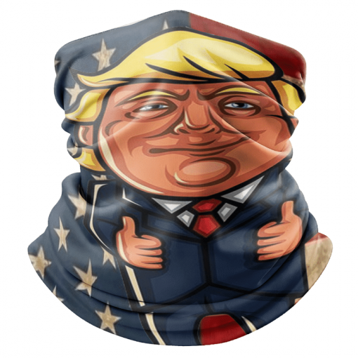 DONALD TRUMP MIX AMERICAN FLAG FACE MASK NECK GAITER