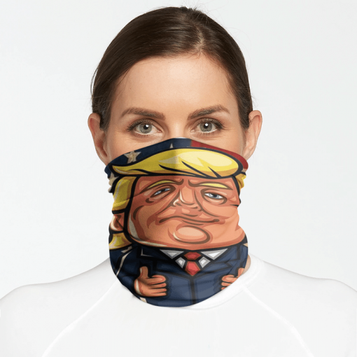 DONALD TRUMP MIX AMERICAN FLAG FACE MASK NECK GAITER