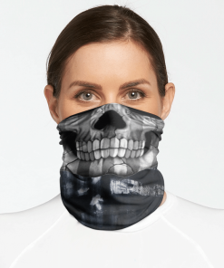 PATRIOTIC SKULL FLAG FACE MASK NECK GAITER