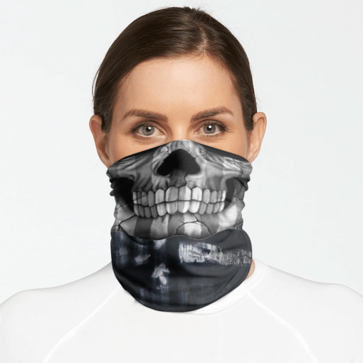 PATRIOTIC SKULL FLAG FACE MASK NECK GAITER