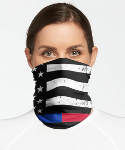 THIN BLUE RED LINE FLAG FACE MASK NECK GAITER