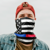 THIN BLUE RED LINE FLAG FACE MASK NECK GAITER