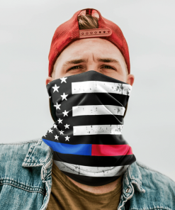 THIN BLUE RED LINE FLAG FACE MASK NECK GAITER