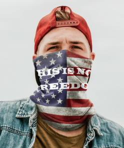 THIS IS NOT FREEDOM FACE MASK NECK GAITER- DISTRESSED AMERICAN FLAG FUNNY POLITICAL MESSAGE