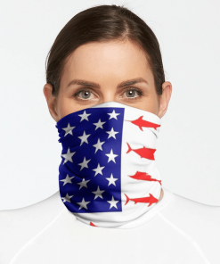 FISH USA FLAG FACE MASK NECK GAITER