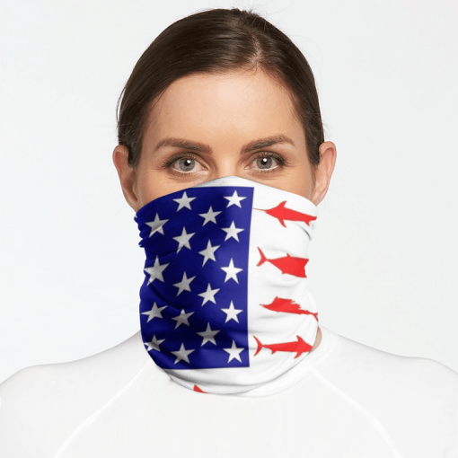 FISH USA FLAG FACE MASK NECK GAITER