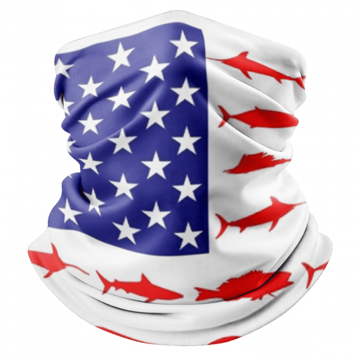 FISH USA FLAG FACE MASK NECK GAITER