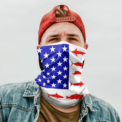 FISH USA FLAG FACE MASK NECK GAITER