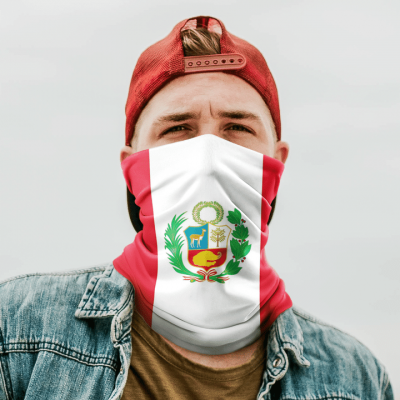 PERU FLAG FACE MASK NECK GAITER