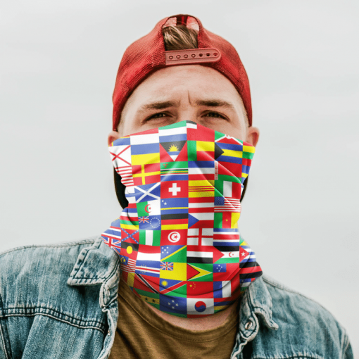 WORLD FLAGS FACE MASK NECK GAITER