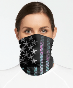 MERMAID AMERICAN FLAG FACE MASK NECK GAITER