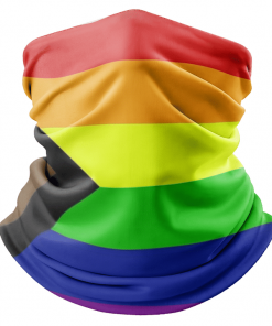 PROGRESSIVE LGBT PRIDE RAINBOW FLAG FACE MASK NECK GAITER