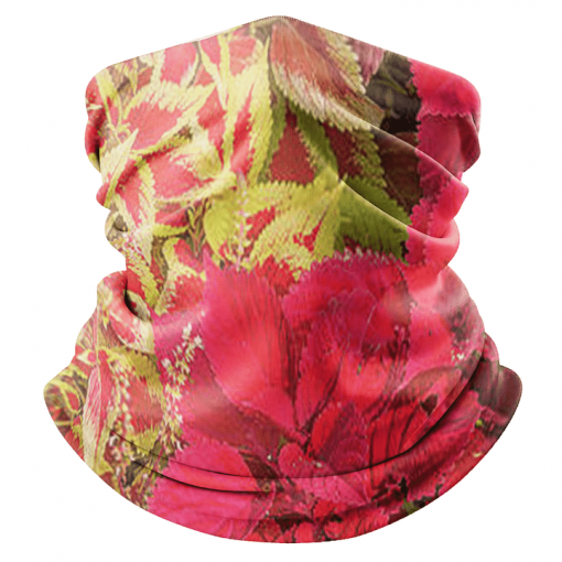 RED COLEUS PHOTO ART FACE MASK NECK GAITER