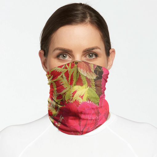 RED COLEUS PHOTO ART FACE MASK NECK GAITER