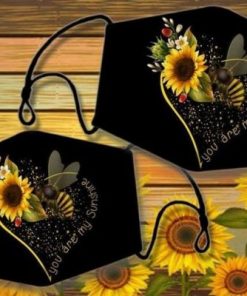 Bee Sunflower You Are My Sunshine 3 Layer Face Mask