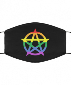 Gay Witch Pride Rainbow Pentagram Face Mask