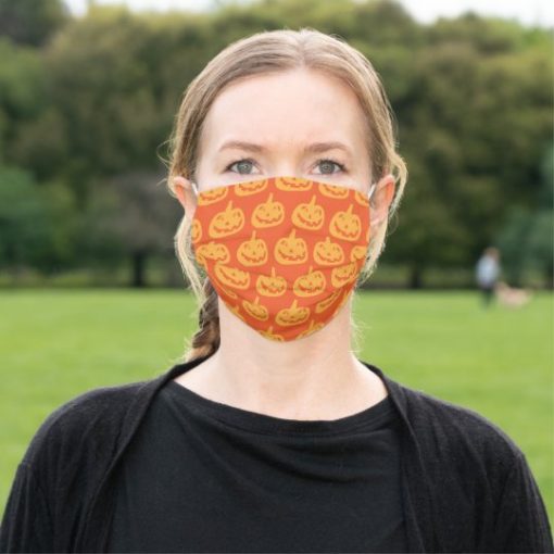 Happy Halloween Pumpkin Faces Cloth Face Mask