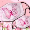 Let Your Faith Be Bigger Than Your Fear Butterfly Breast Cancer Awareness Face Mask