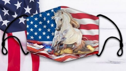 Patriotic Horse American Flag Awesome Face Mask