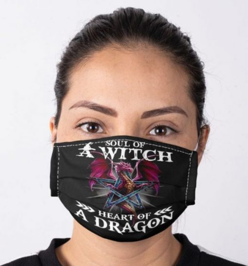 Soul Of A Witch Heart Of A Dragon Funny Face Mask