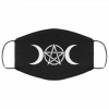 Triple Moon Witch Goddess Wicca Pentacle Pagan Face Mask