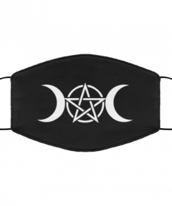 Triple Moon Witch Goddess Wicca Pentacle Pagan Face Mask