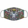 White deer, colorful pattern Face Mask