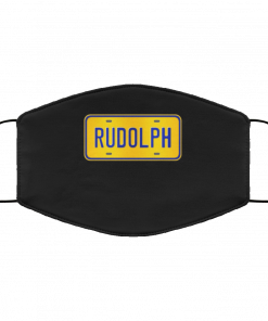 Rudolph Name Custom Number Plate - Gift For Rudolph Face Mask