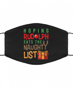 Rudolph Christmas, xmas naughty list reindeer Face Mask