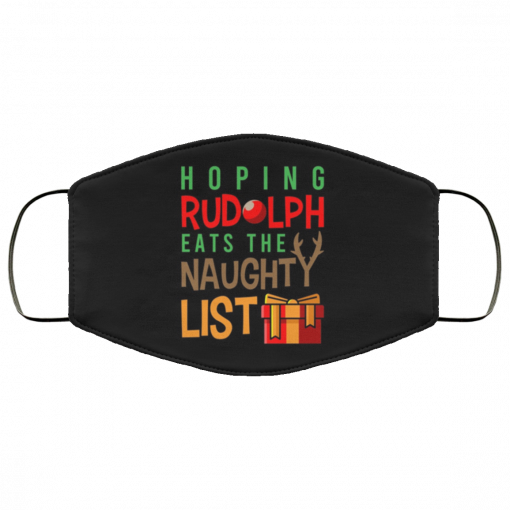 Rudolph Christmas, xmas naughty list reindeer Face Mask