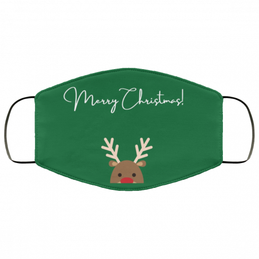 Merry Christmas Rudolph Face Mask