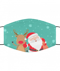 Merry Christmas by Rudolph and Santa Face Mask