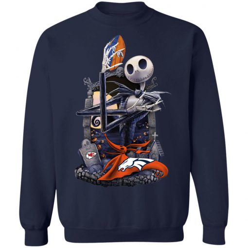 Denver Broncos Jack Skellington Halloween T-Shirt