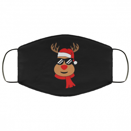 Hipster Rudolph - Hipster Reindeer - Christmas - Ugly Christmas Face Mask