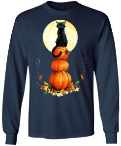 Halloween Full Moon Pumpkin Cat T-Shirt