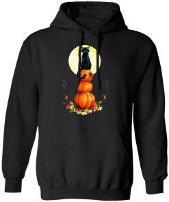 Halloween Full Moon Pumpkin Cat T-Shirt