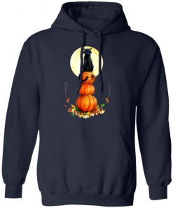 Halloween Full Moon Pumpkin Cat T-Shirt