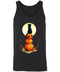 Halloween Full Moon Pumpkin Cat T-Shirt