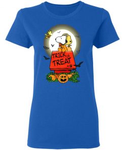 Halloween Trick Or Treat Pumbkin Woodstock And Snoopy T-Shirt