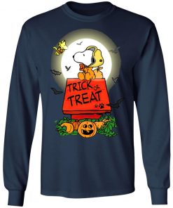 Halloween Trick Or Treat Pumbkin Woodstock And Snoopy T-Shirt
