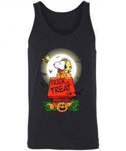 Halloween Trick Or Treat Pumbkin Woodstock And Snoopy T-Shirt
