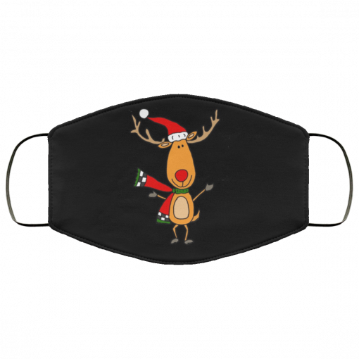 Cool Funky Rudolph the Red-nosed Reindeer Art Face Mask