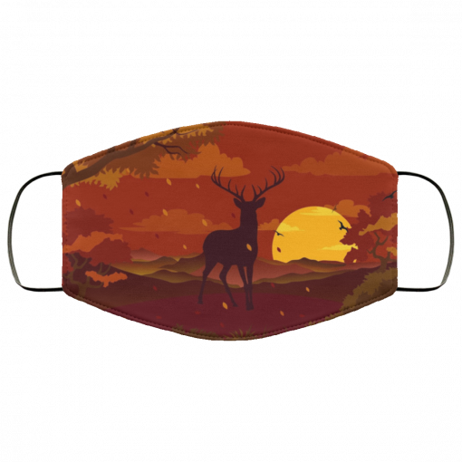 Autumn Landscape Silhouette Face Mask