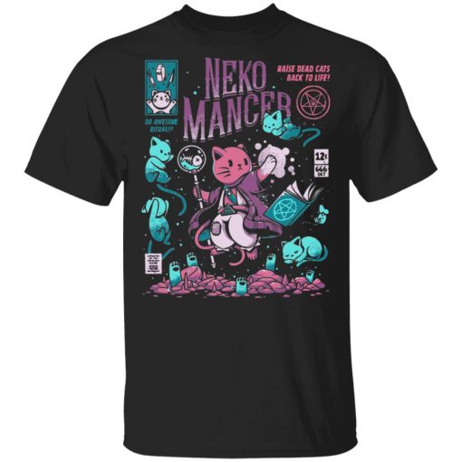 Neko Mancer Cat Necromancer Halloween T-Shirt