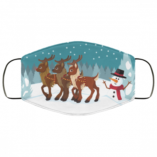 Reindeer in the Snow Face Mask